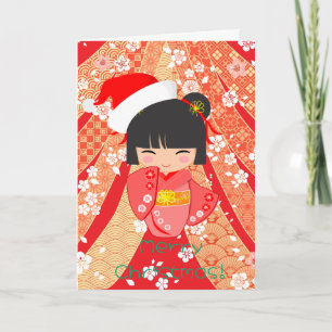 Kokeshi Doll Christmas Card