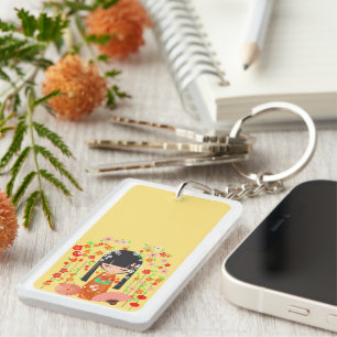 Kokeshi Doll Garden Key Ring