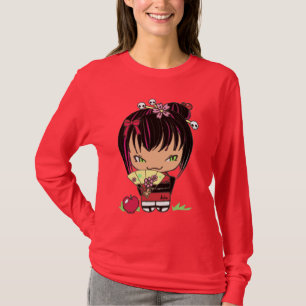 Kokeshi Doll Miao apple red shirt