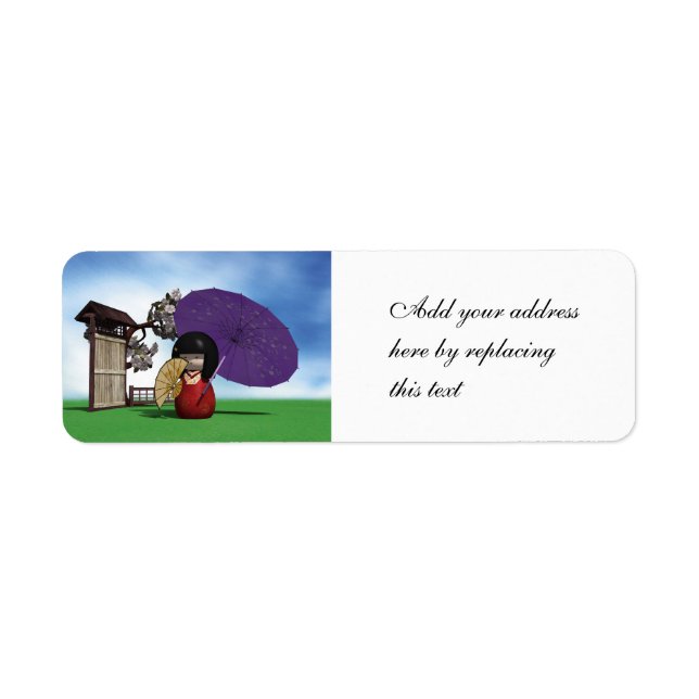 Kokeshi Doll Return Address Label (Front)