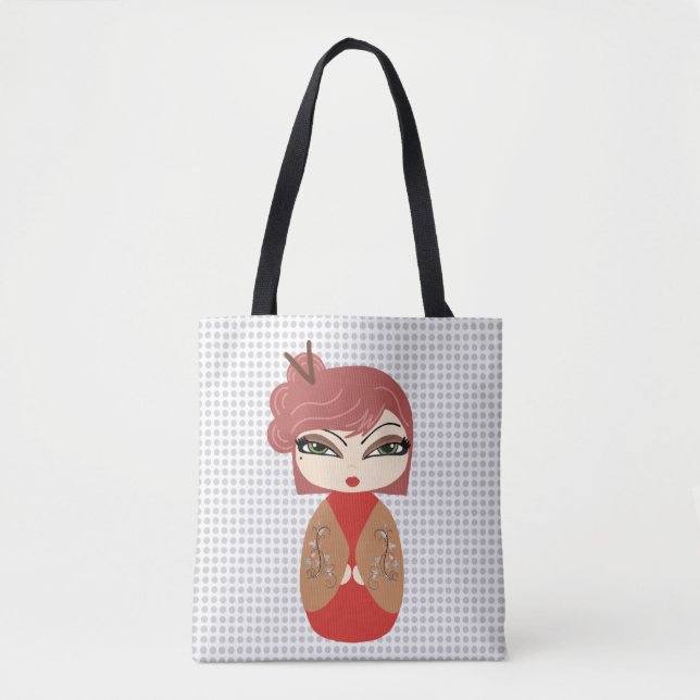 Kokeshi Doll Tote Bag (Front)