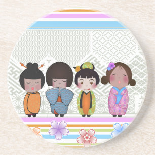 kokeshi dolls coaster