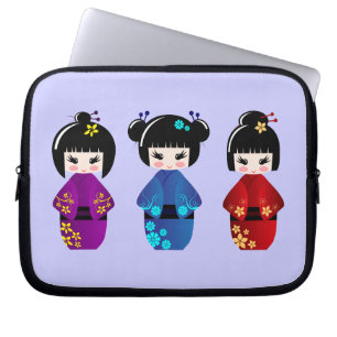 Kokeshi dolls laptop sleeve