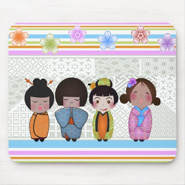 kokeshi dolls mouse pad (Front)