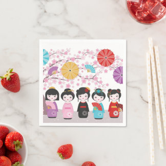 Kokeshi Dolls Napkin