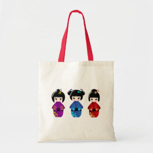 Kokeshi dolls tote bag