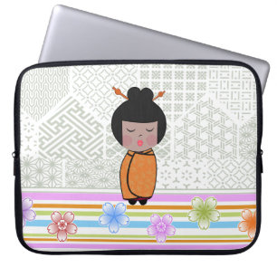 kokeshi dragonflies laptop sleeve