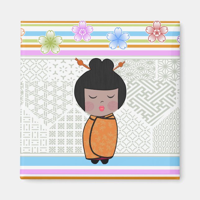 kokeshi dragonflies magnet (Front)