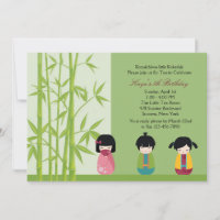 Kokeshi Friends Invitation