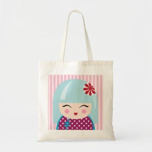 Kokeshi girl tote bag