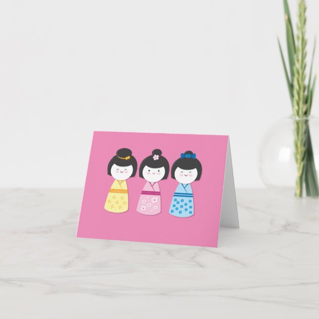 Kokeshi Girls Card (Front)