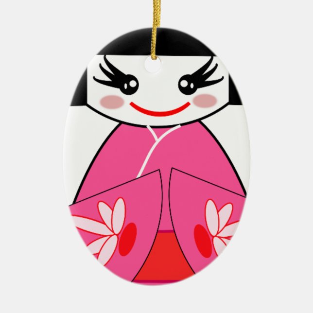 Kokeshi Japan Ceramic Tree Decoration (Front)