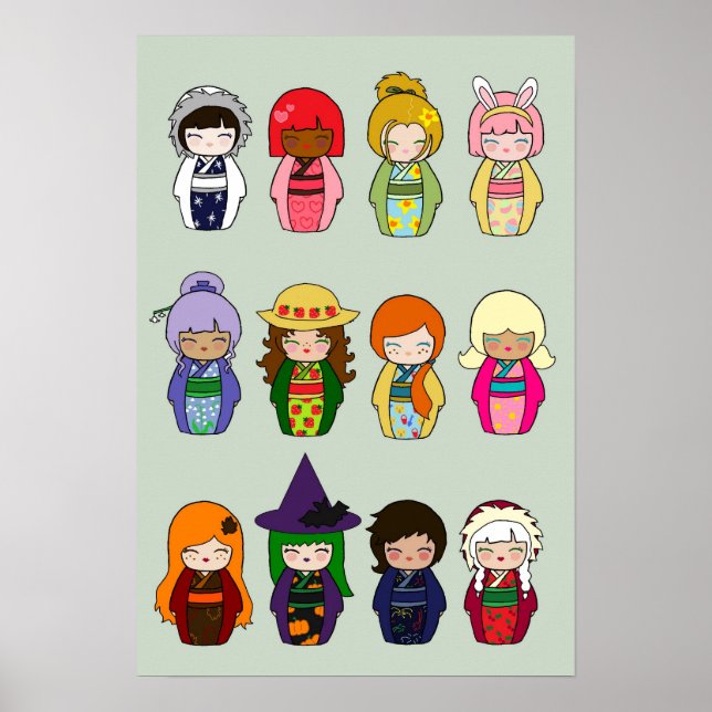 Kokeshi Months Poster (Front)