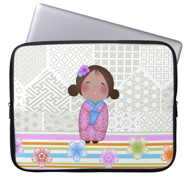 kokeshi sakura laptop sleeve (Front)