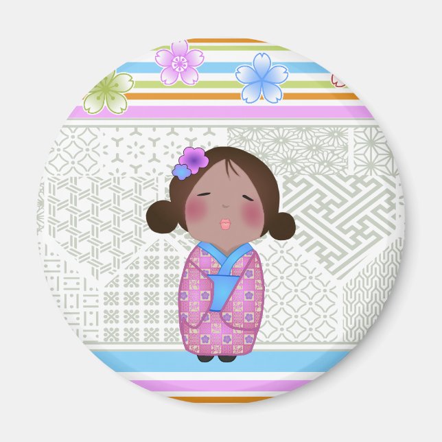 kokeshi sakura magnet (Front)