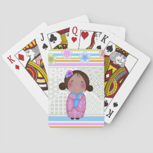 kokeshi sakura playing cards
