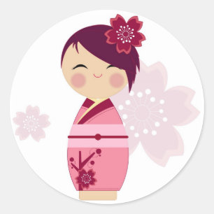 Kokeshi Sakura Sticker
