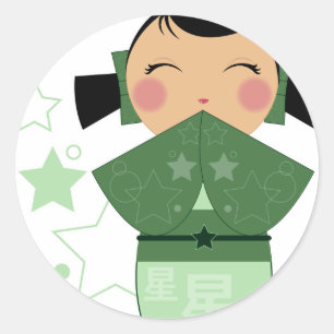 Kokeshi Star Stickers
