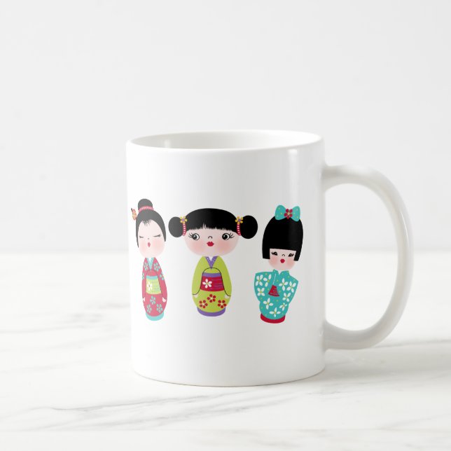 kokeshi trio coffee mug (Right)