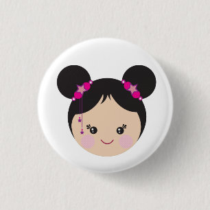 Kokeshi with Buns Pin