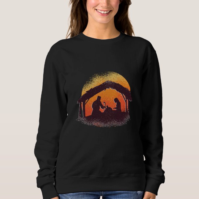 Kokeshis Nativity Scene - Merry Christmas Sweatshirt (Front)