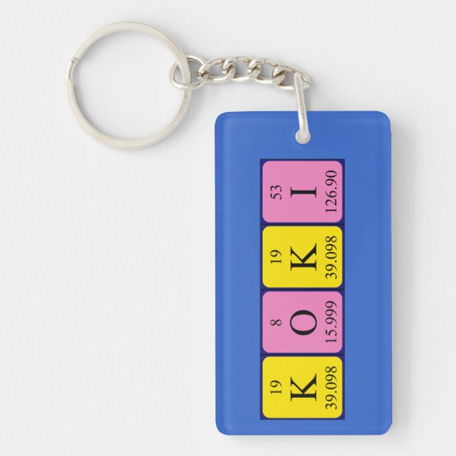 Koki periodic table name keyring (Front)