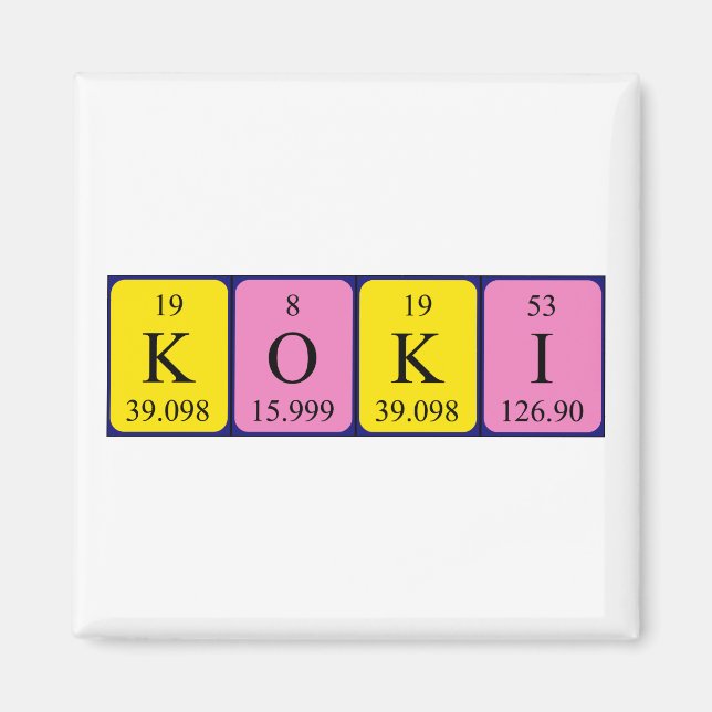 Koki periodic table name magnet (Front)