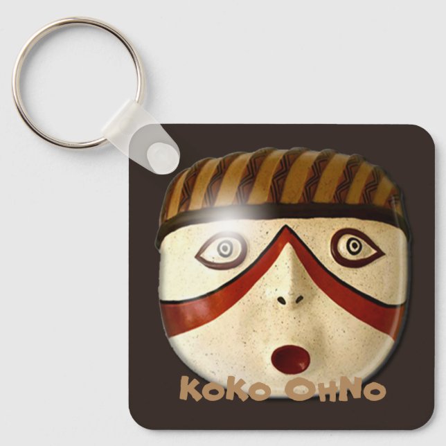 KoKo OhNo - Zuni Kachina Mask - Smell Masker Key Ring (Front)