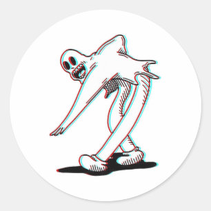Koko The Clown Ghost Glitch Dancing  Classic Round Sticker