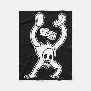Koko The Clown Ghost Lucky Dice Handstand Gothic C Fleece Blanket