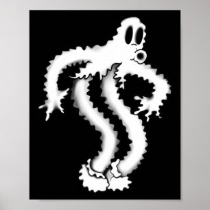 Koko The Clown Ghost Shaky Spooky Blackwork  Poster
