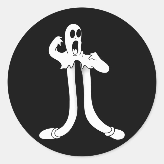 Koko The Clown Ghost Splits Blackwork  Classic Round Sticker (Front)