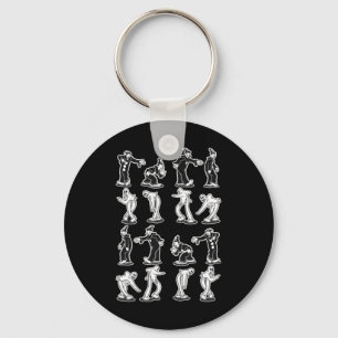 Koko The Clown Ghost Spooky Two Step Dance Key Ring