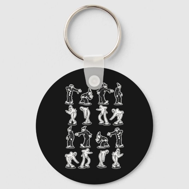 Koko The Clown Ghost Spooky Two Step Dance  Key Ring (Front)