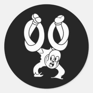 Koko The Clown Ghost Twisted Blackwork Classic Round Sticker