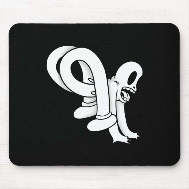Koko The Clown Ghost Twisty Blackwork  Mouse Pad (Front)
