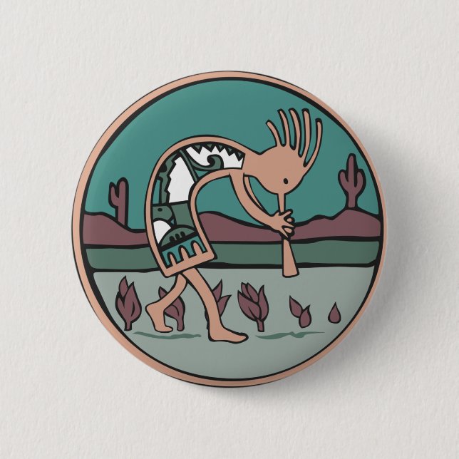 kokopelli 6 cm round badge (Front)