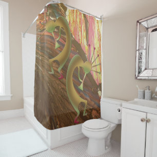 Kokopelli Abstract Jam Session Shower Curtain