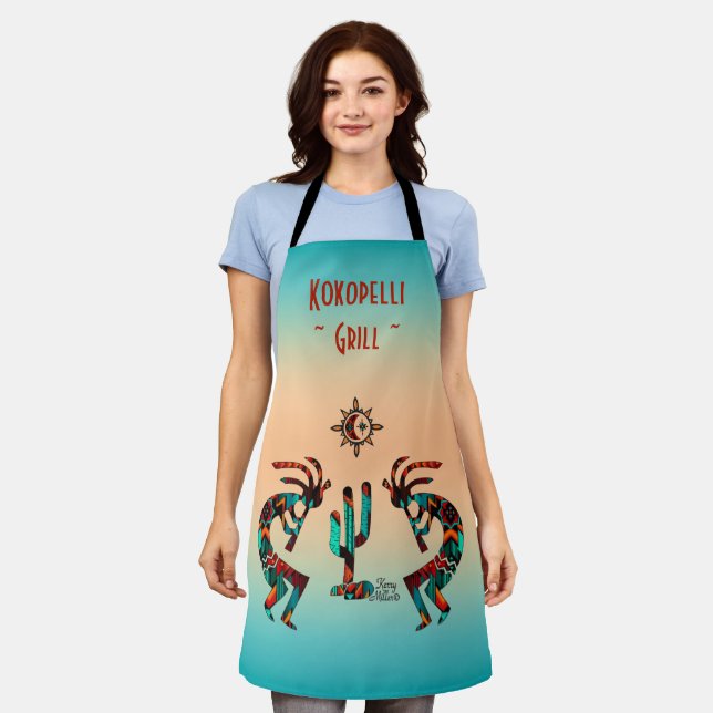 Kokopelli And Cactus Apron (Worn)
