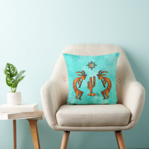 Kokopelli And Cactus Cushion