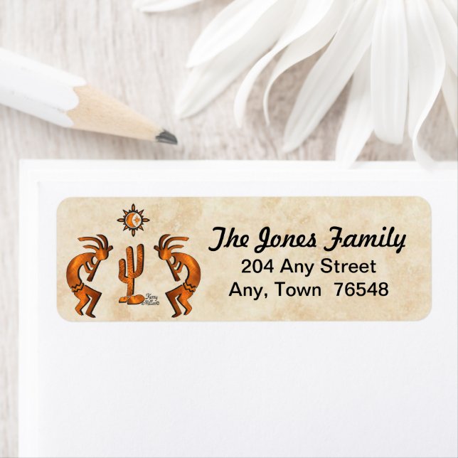 Kokopelli And Cactus Return Address Label (Insitu)