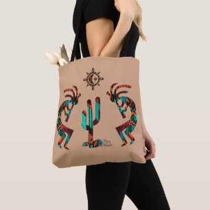 Kokopelli And Cactus Tote Bag