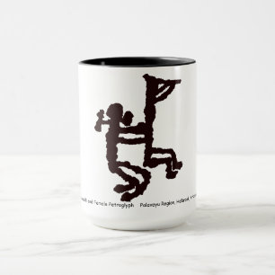 Kokopelli and Female Petroglyph Mug