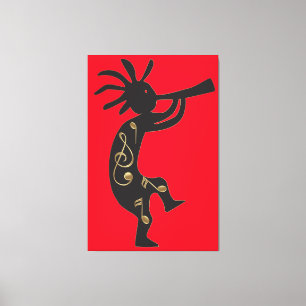 Kokopelli and Music Canvas Print