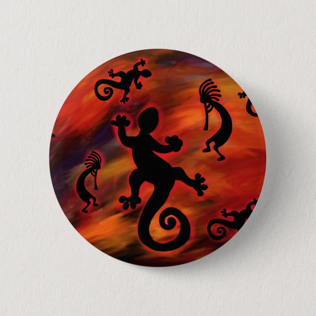 Kokopelli Art 6 Cm Round Badge (Front)