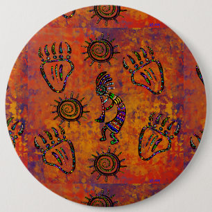 Kokopelli Art 6 Cm Round Badge