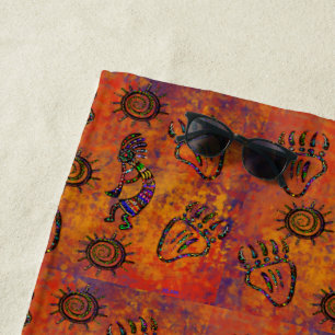Kokopelli Art Beach Towel