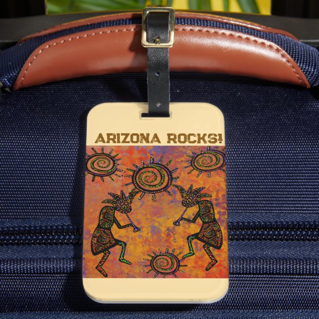 Kokopelli Art  Luggage Tag (Front Insitu 2)