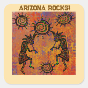 Kokopelli Art Square Sticker