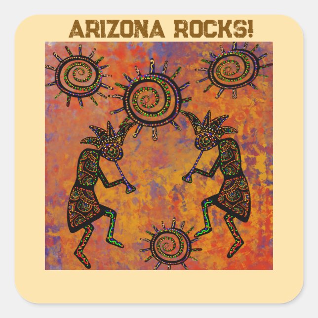 Kokopelli Art  Square Sticker (Front)